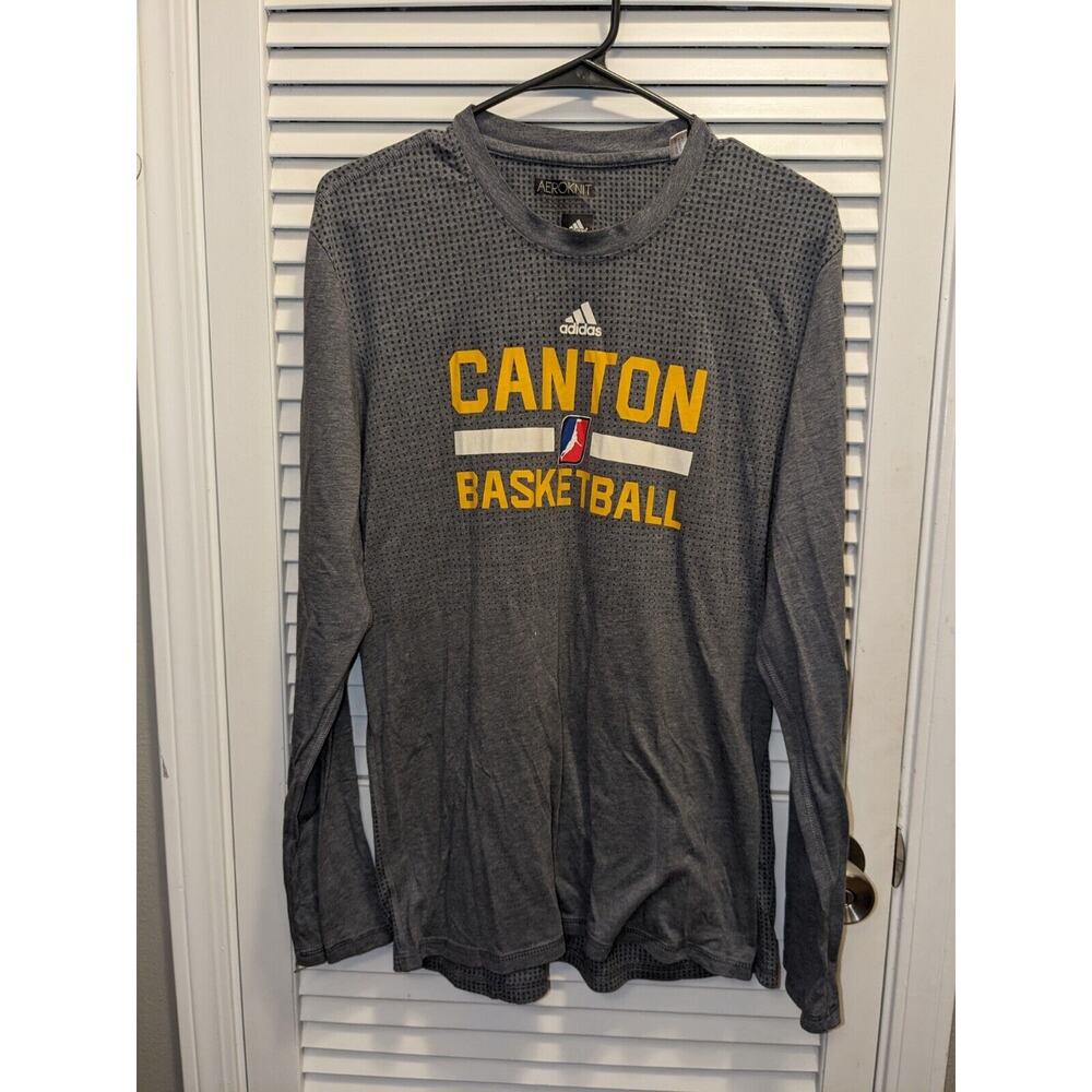 Adidas Aeroknit Climacool Long Sleeve Canton Basketball T Shirt Mens Size L Gray
